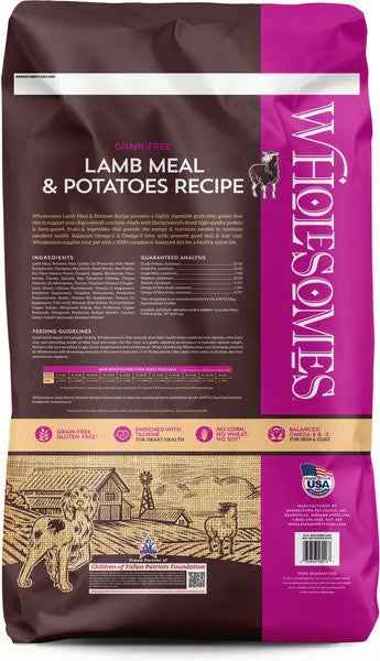 Wholesomes Grain Free Lamb Meal & Potatoes Dry Dog Food (35lb)