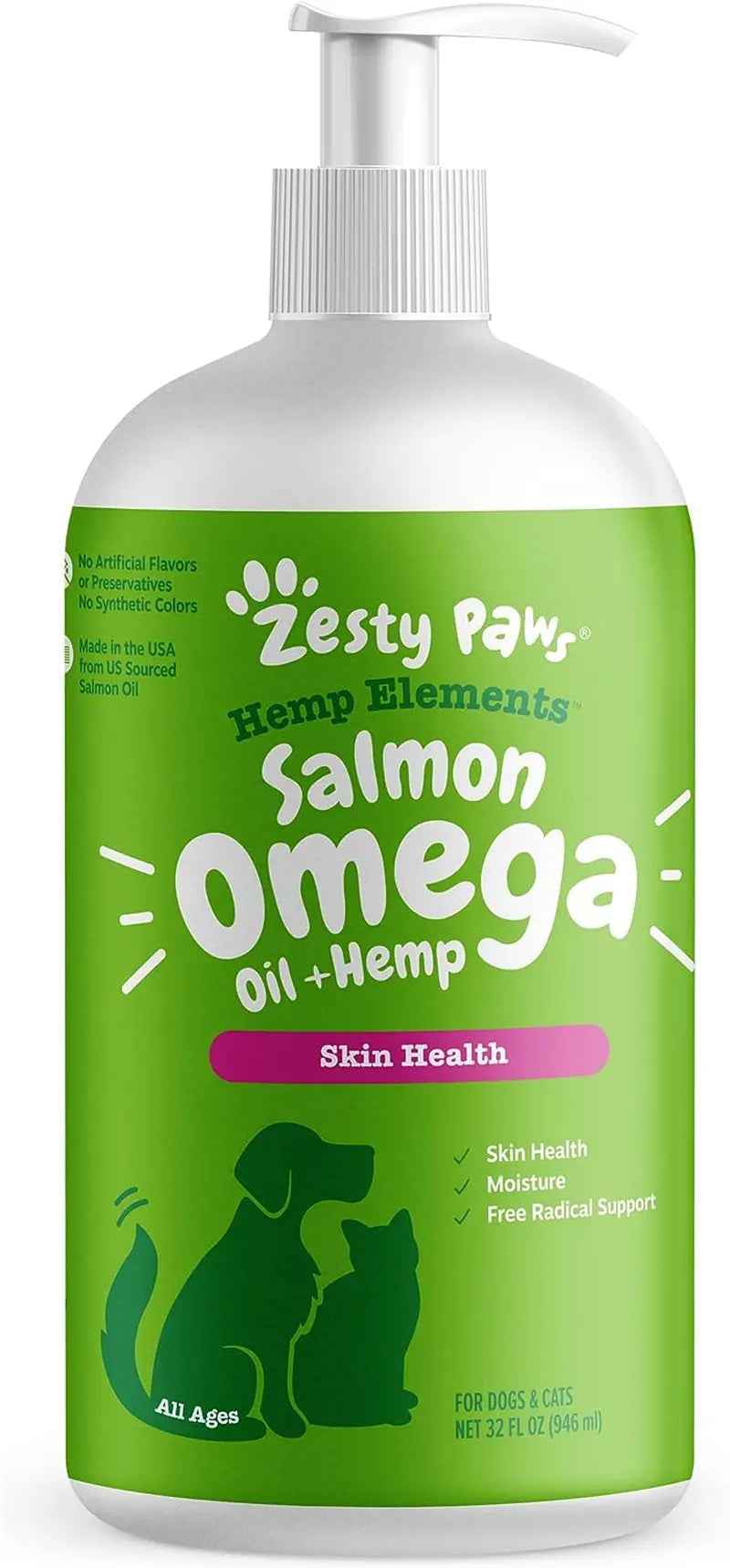 Zesty Paws Wild Alaskan Omega-3 Oil for Pets – 8.5 oz Skin & Coat Support