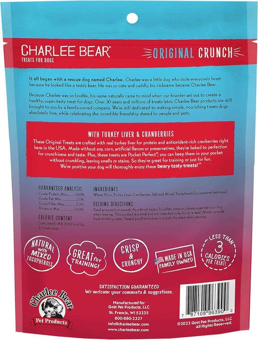 Charlee Bear Original Crunch Turkey Liver & Cranberry Dog Treats (16oz)