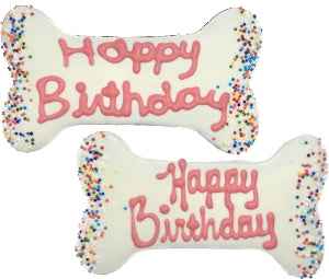 Preppy Puppy Happy Birthday Bone (5.5")