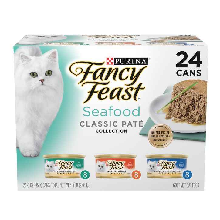 24Ct 3oz Fancy Feast Seafood Pate Variety Pack