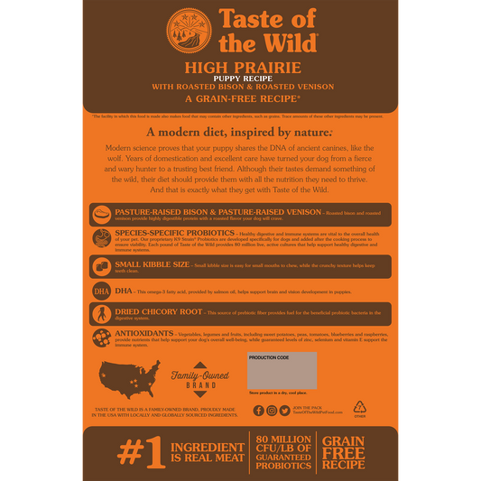 Taste of the Wild Puppy High Prairie Bison and Venison Canine Food