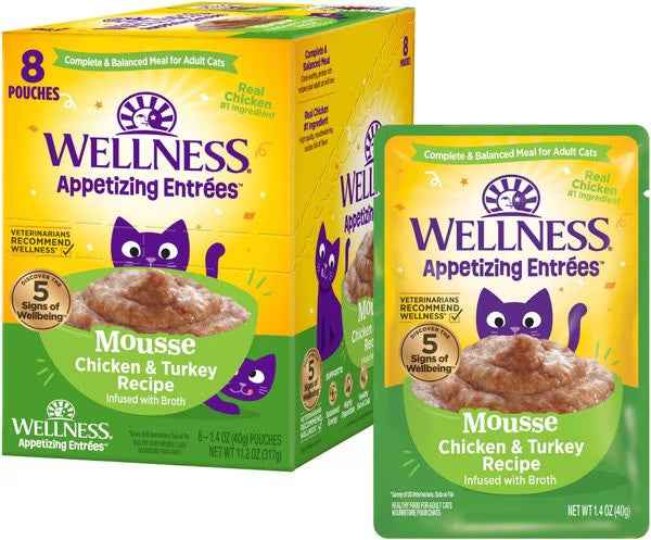 Wellness Appetizing Entrees Chicken & Turkey Mousse Cat (1.4oz)
