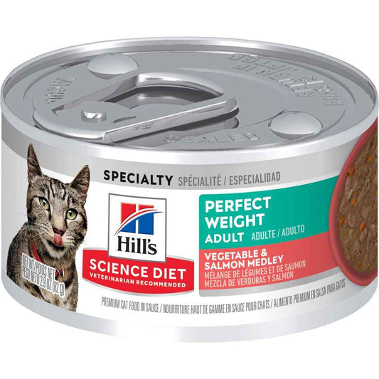 Hills' Science Diet Perfect Weight Vegetable & Salmon Medley Cat Food (2.9oz)