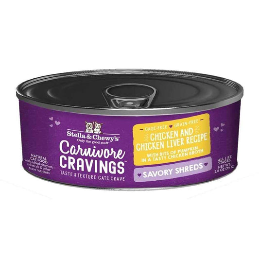 Stella & Chewy's Carnivore Cravings Shredded Chicken and Chicken Liver Cat Cans (2.8oz)