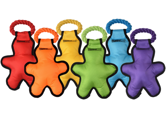 Multipet Cross-Ropes Tug 'o Man w/ Rope - Assorted Colors 14"