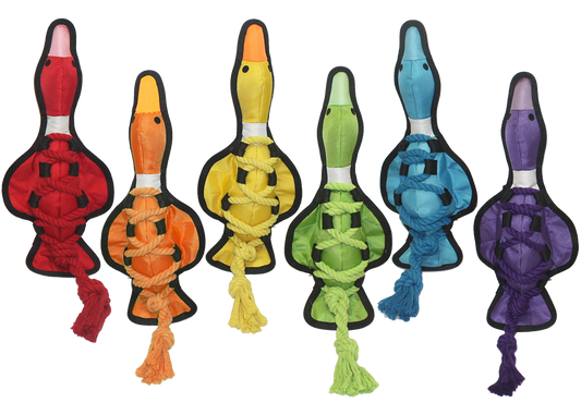 Multipet Cross-Ropes Duck - Assorted Colors 19"