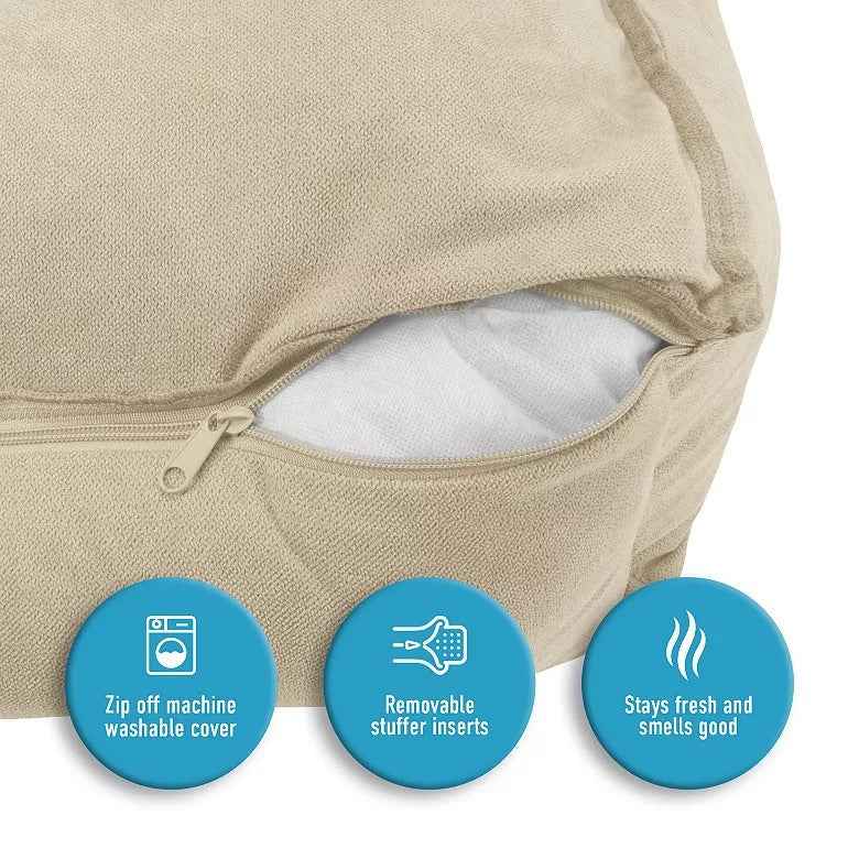 Arlee Sandy Ortho Lounger Dog Bed Tan Small