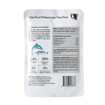 Cat Person Cat Mousse Mackerel & Salmon 3oz Pouch
