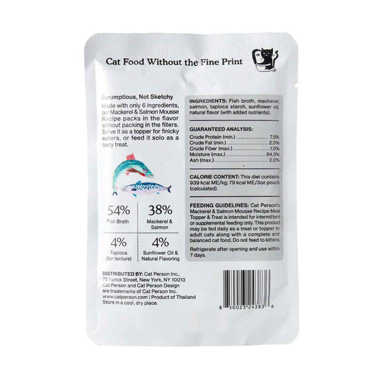 Cat Person Cat Mousse Mackerel & Salmon 3oz Pouch