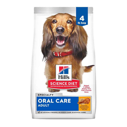 Hill's Science Diet Adult Oral Care Chicken, Rice & Barley Recipe Dry Dog Food Bag (4lb)