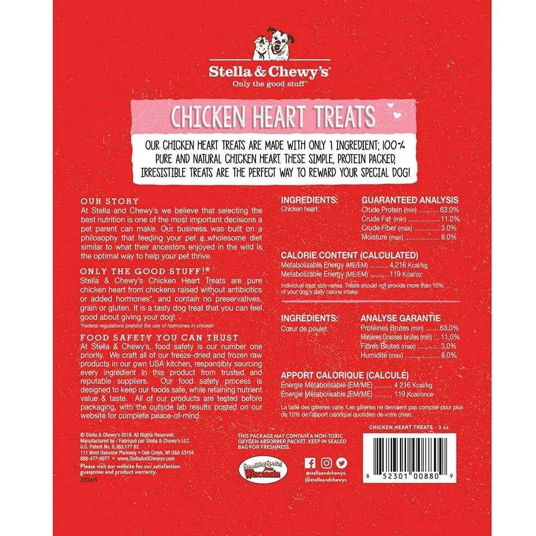 Stella & Chewy's Freeze Dried Chicken Hearts Dog Treats (3oz)