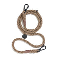 Found My Animal Matte Black/Natural Rope Adjustable Dog Leash Medium