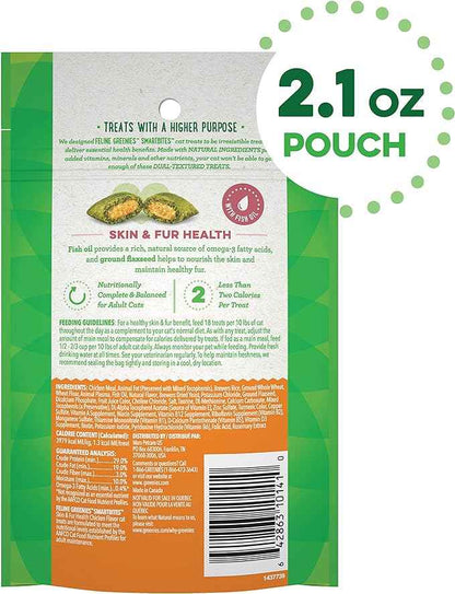 Greenies Greenies Feline Smartbites Skin & Fur Crunchy and Soft Natural Cat Treats, Chicken Flavor