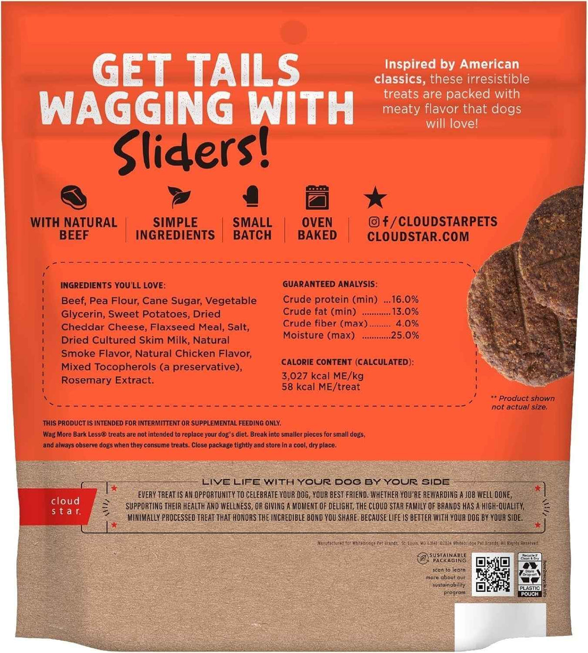 Wagmore Grain Free Beef Cheeseburgers Sliders Dog Treats (8oz)