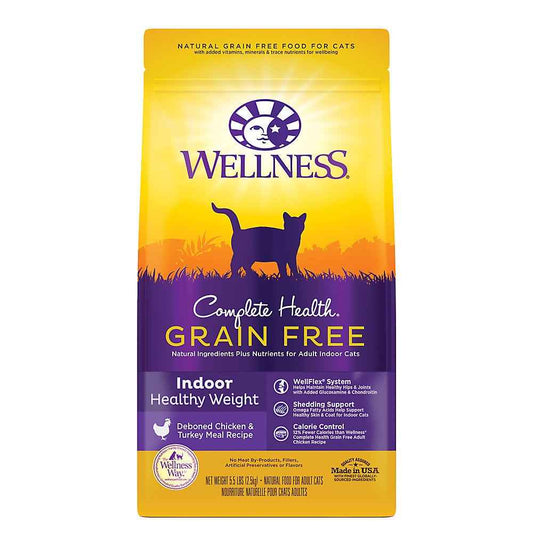 Wellness Complete Health Indoor Healthy Weight Chicken & Turkey Dry Cat Food (5.5lb)