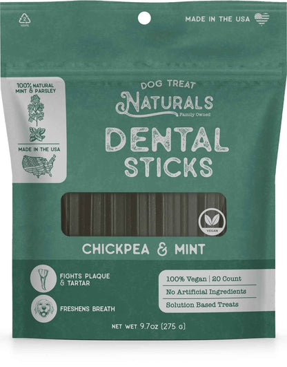 Dog Treat Naturals Chickpea & Mint Dental Sticks Dog Treats (10oz)