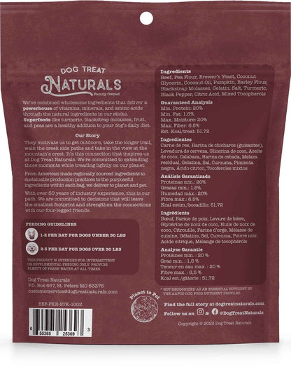 Dog Treat Naturals Superfood Sticks, Beef & Pumpkin Dog Treats (10oz)