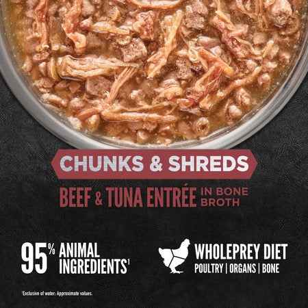 Orijen Grain Free Chunks & Shreds Beef & Tuna Wet Cat Food (3oz)