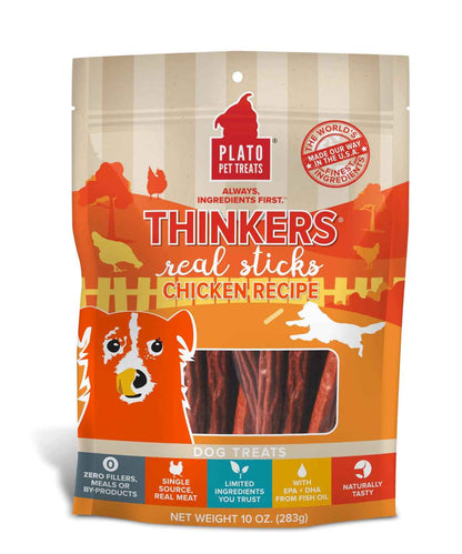 Plato Thinkers Chicken Sticks Dog Treats (10oz)