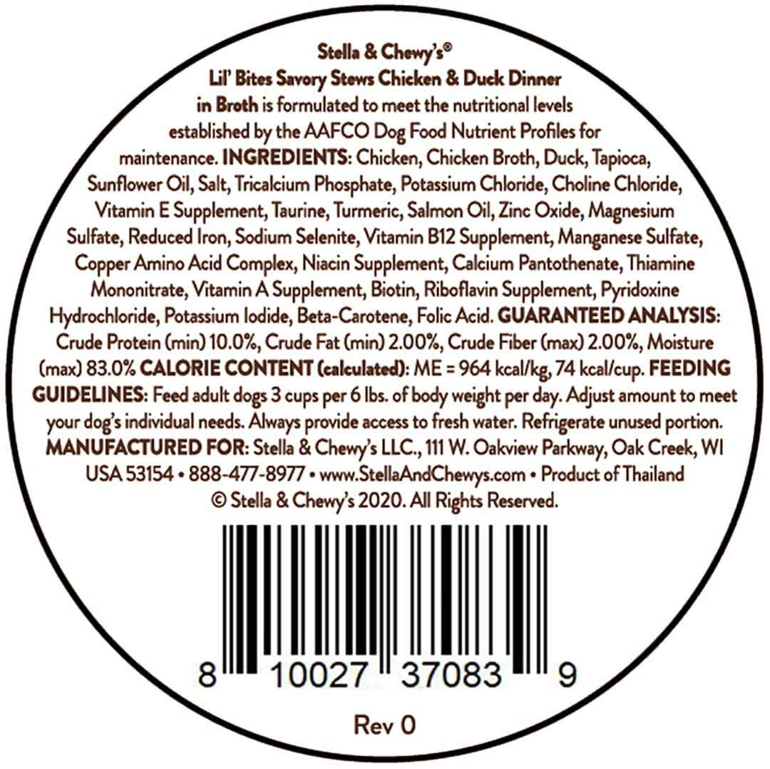 Stella & Chewy’s Lil Bites Stew Chicken & Duck Dog Food (2.7oz)