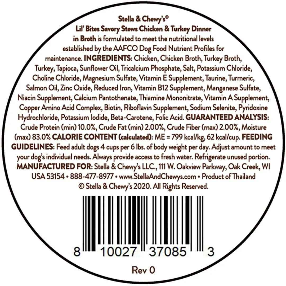 Stella & Chewy’s Lil Bites Stew Chicken & Turkey Dog Food (2.7oz)