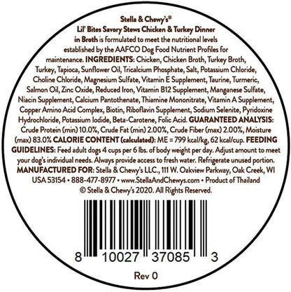 Stella & Chewy’s Lil Bites Stew Chicken & Turkey Dog Food (2.7oz)