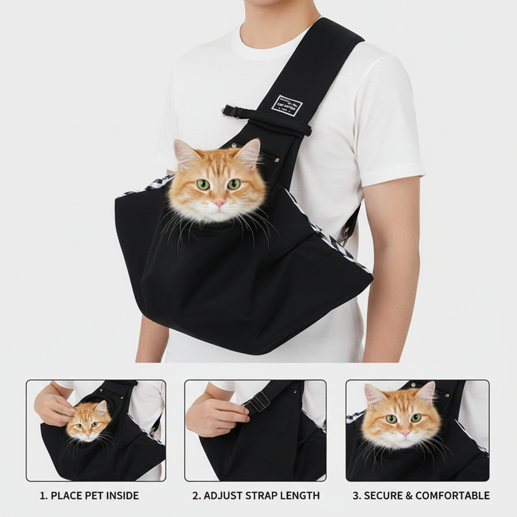 Hands-Free Crossbody Pet Sling Carrier for Ultimate Comfort & Convenience