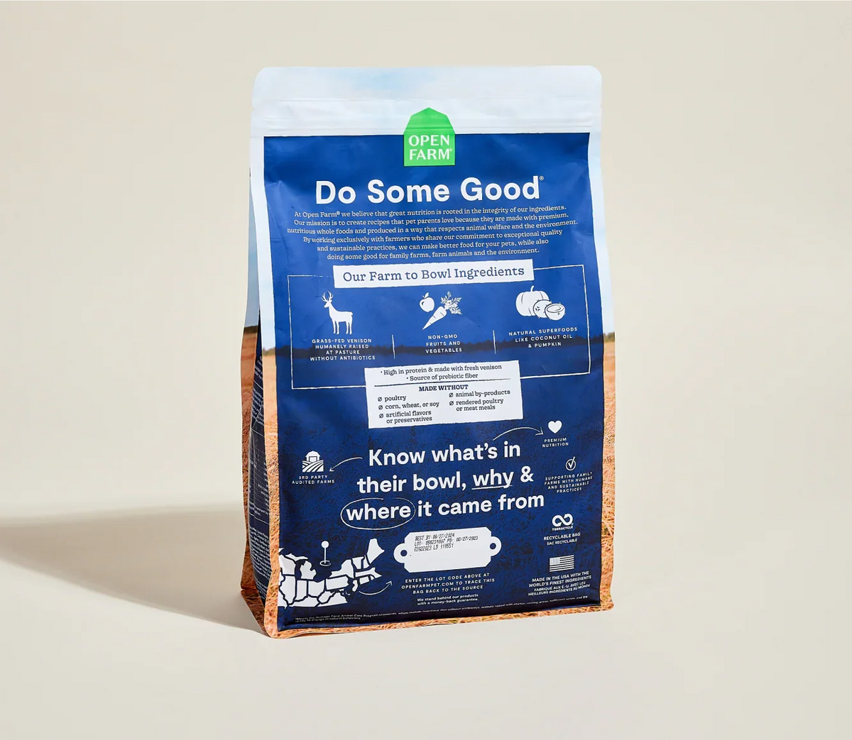 Open Farm Grain Free New Zealand Venison Dry Dog Food (4lb)