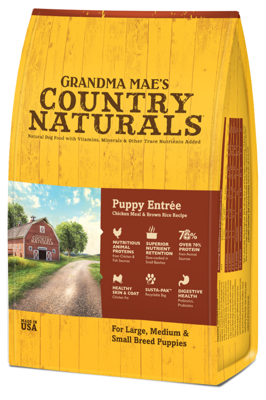 Grandma Mae's Country Naturals Puppy Entrée with Meat & Brown Rice