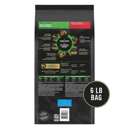 Pro Plan Small Breed Shredded Blend Beef & Rice Dog Food Dry Dog Food (6lb)