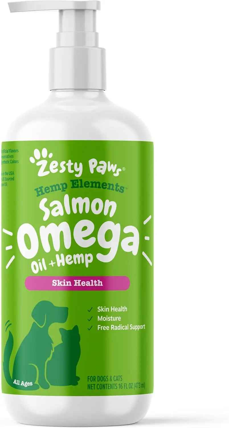 Zesty Paws Wild Alaskan Omega-3 Oil for Pets – 8.5 oz Skin & Coat Support