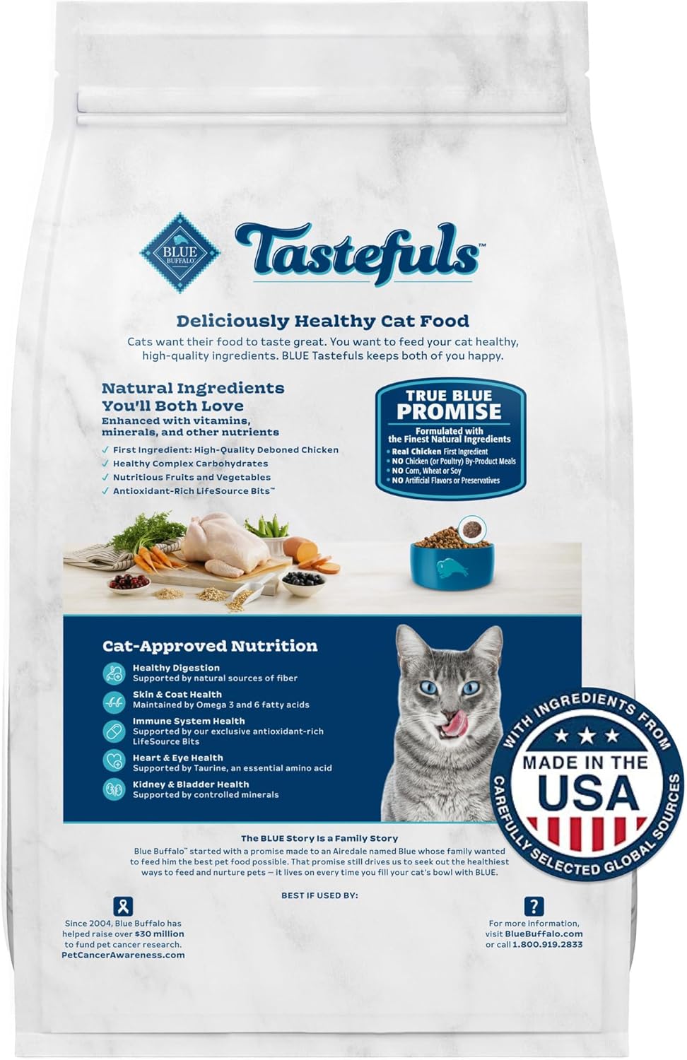 Blue Buffalo Tastefuls Adult Sensitive Stomach Chicken & Brown Rice Dry Cat Food