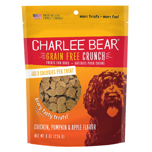 Charlee Bear Grain Free Crunch Chicken, Pumpkin & Apple Dog Treats (8oz)