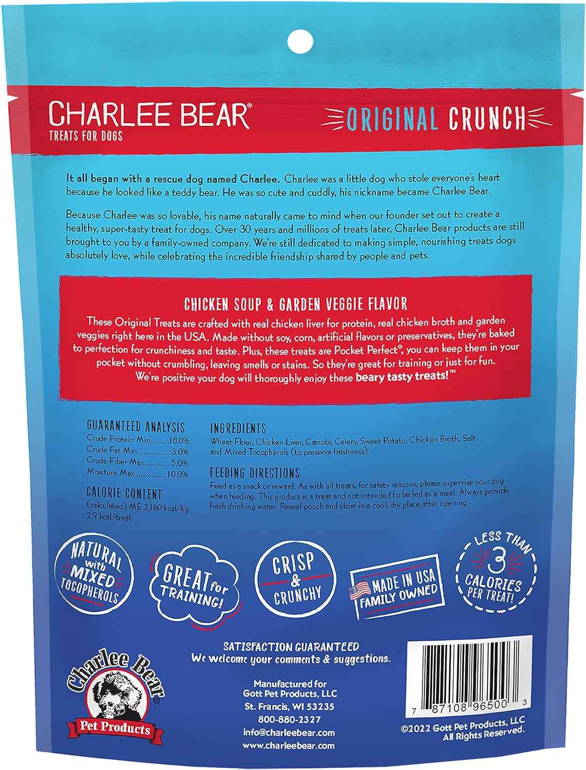 Charlee Bear Chicken Soup & Garden Veggie Dog Treats (16oz)