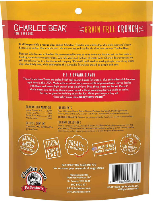 Charlee Bear Grain Free Crunch P.B & Banana Dog Treats (8oz)