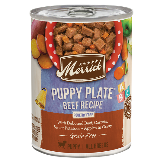 Merrick Grain Free Puppy Plate Beef Wet Dog Food (12.7oz)