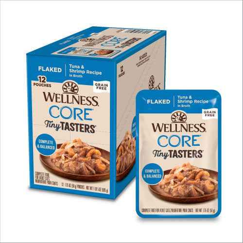 Wellness Core Adult Tiny Taster Flaked Tuna and Shrimp Wet Cat Food (1.75oz)