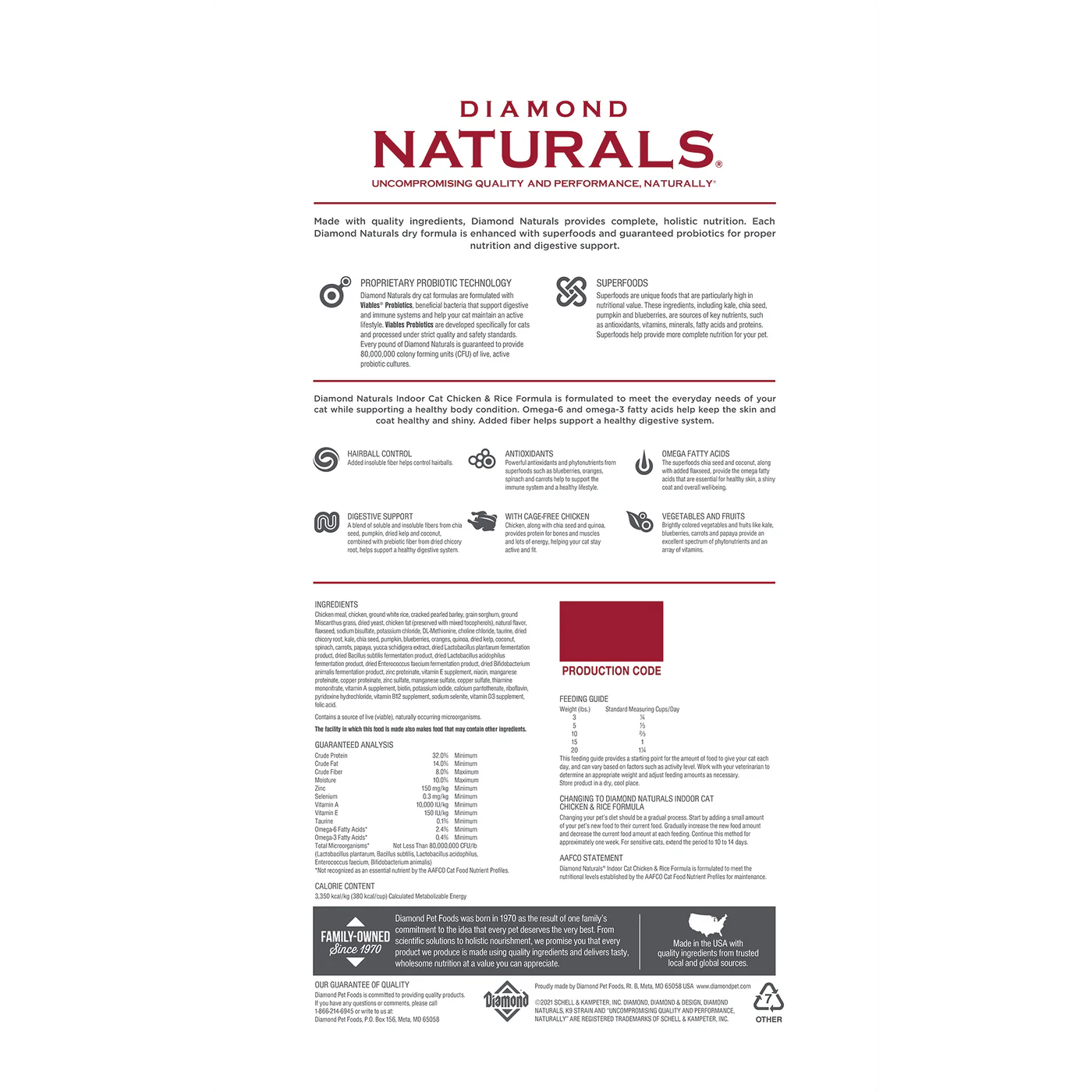 Diamond Naturals Indoor Chicken and Rice Dry Cat Food