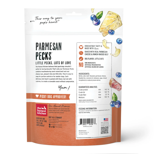 Honest Kitchen Parmesan Pecks Beef and Blueberry Dog Treats (8oz)