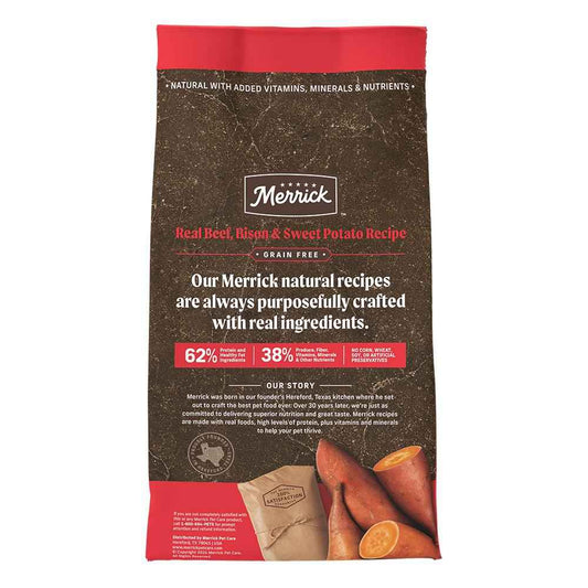 Merrick Grain Free Adult Beef, Bison and Sweet Potato Dog Dry Food