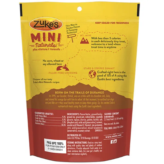 Zuke's Adult Mini Naturals Peanut Butter and Oats Dog Treats