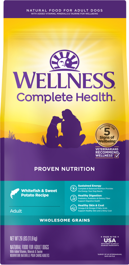 Wellness Complete Health Adult Whitefish and Sweet Potato Dog Food