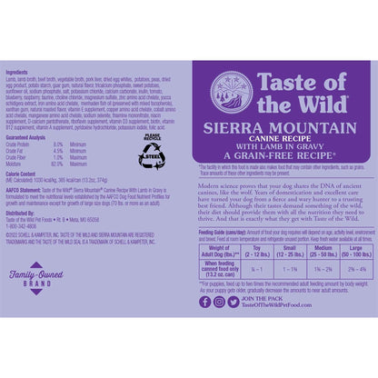 Taste of the Wild Sierra Mountain Canine Recipe Grain Free Dry Dog Food (13.2oz)