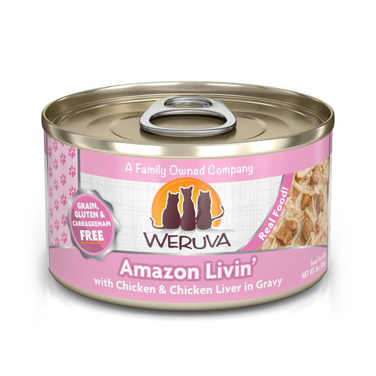 Weruva Adult Amazon Livin Chicken and Chicken Liver in Gravy Cat Food (3oz)