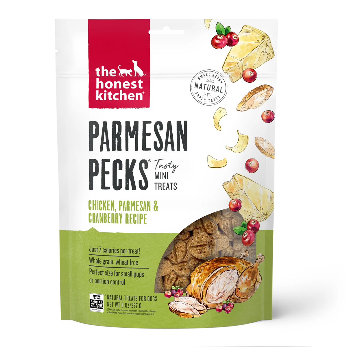 Honest Kitchen Parmesan Pecks Chicken and Cranberry Dog Treats (8oz)