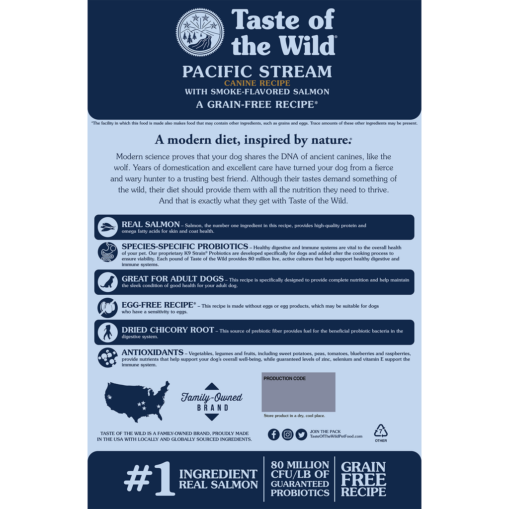 Taste of the Wild Adult Pacific Stream Salmon Canine Food