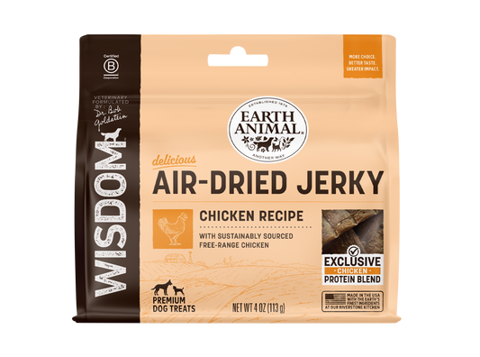 Earth Animal Wisdom Air Dried Chicken Jerky Dog Treats (4oz)