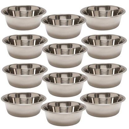 Jeffers standard stainless steel pet food and water bowls set