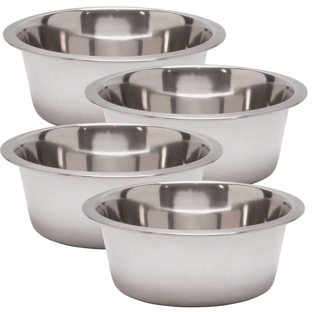 Jeffers standard stainless steel pet food and water bowls
